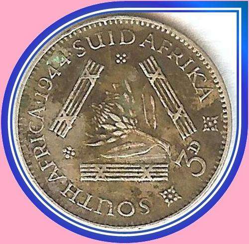1944 3D SILVER .8 THREEPENCE (TICKEY)
