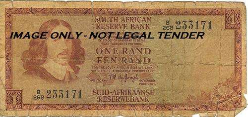 TW DE JONGH R1 NOTE - ONE / EEN RAND - B268 - AS PER SCAN