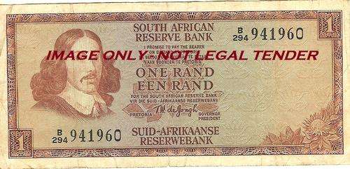 TW DE JONGH R1 NOTE - ONE / EEN RAND - B294 - AS PER SCAN