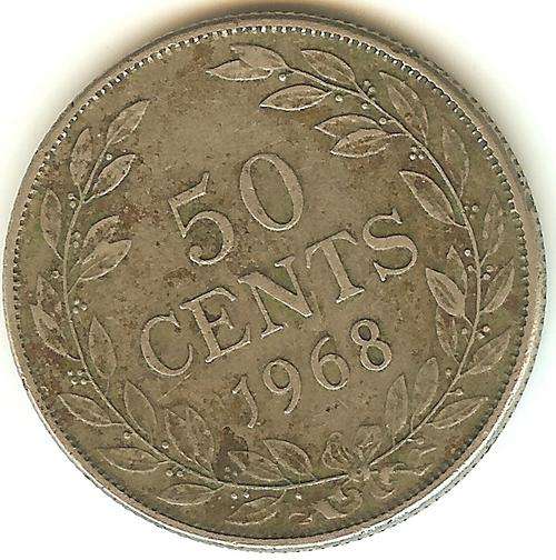 1968 50 Cents - Liberia - ** Low Mintage ** As per scan