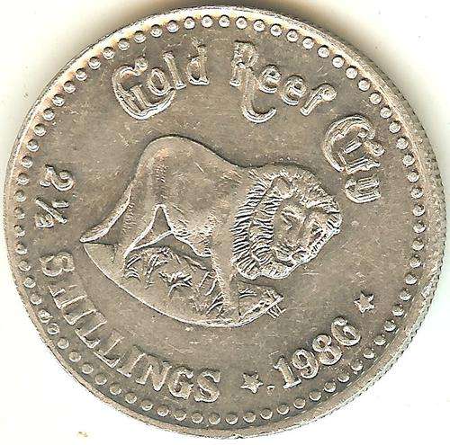 1986 2 1/2 Shillings ** Gold Reef City ** Advertising Momentoes ** Aluminium **  As per Scan