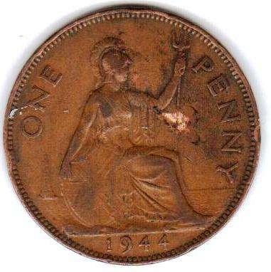 1944 ONE PENNY - UNITED KINGDOM