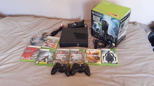 XBOX 360 slim 250GB. 3 months old. with 6 games