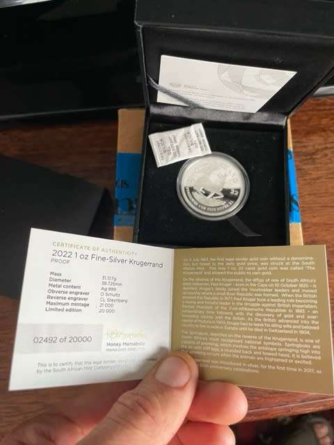 2022 one ounce silver krugerrand proof