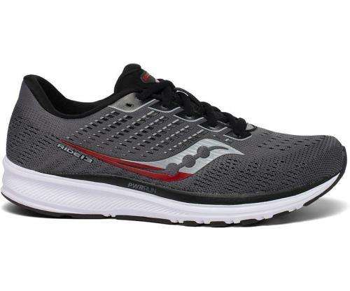 Saucony Ride 13 mens running shoe charcoal-black - size UK 8 / US 9 / EUR 42.5