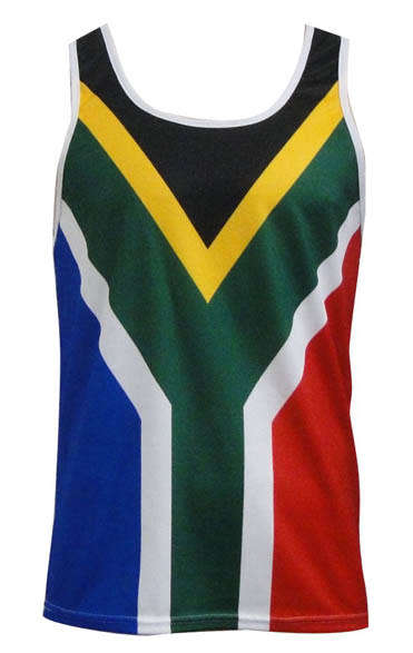 SA Flag mens running vest - X-Small