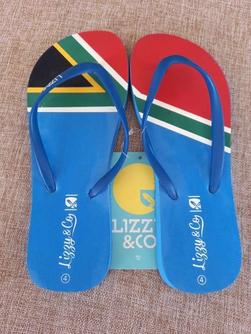 SA Flag Sandals / Flip flops ladies UK7