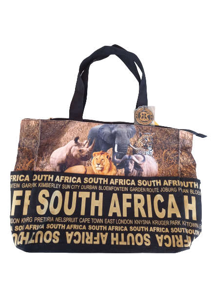Bag Tote South Africa big 5 - Robin Ruth (gold print)