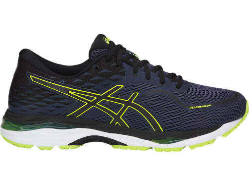 Asics Gel Cumulus19 mens running shoe- Size UK 7 / US 8 / EUR 41.5 (indigo blue/black/safety yellow)