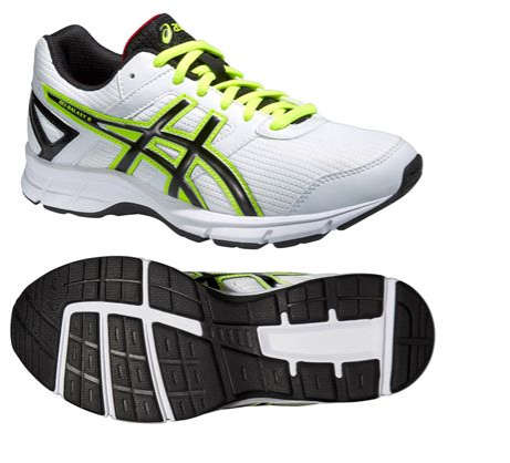 Asics Gel Galaxy 8 GS kids running shoe size 2 (white/yellow/red)