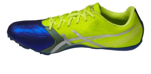 Asics Hypersprint 6 sprint shoe UK 7.5 / US 8.5 / EUR 42 (flash yellow/silver/deep blue)