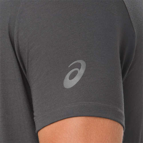 Asics short sleeve shirt graphic mens size 2XL (dark grey/apricot ice)