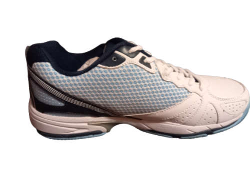 Olympic Goalie Netball shoe size 5 (white/navy/light blue)
