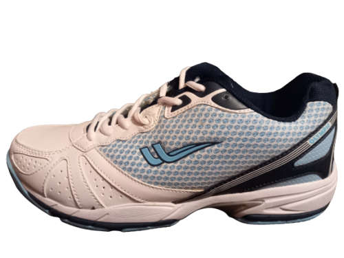 Olympic Goalie Netball shoe size 5 (white/navy/light blue)