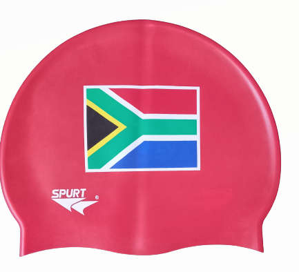 Swim Cap Spurt SA Flag Block - Red