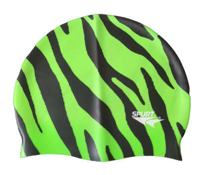 Swim Cap Spurt Fun - Zebra Green and Black