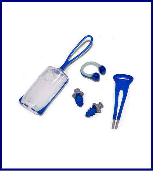Ear Plugs and Nose Clip Combo - Aqua Sphere (navy and grey)