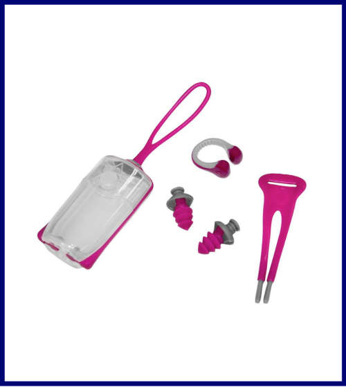 Ear Plugs and Nose Clip Combo - Aqua Sphere (pink and grey)