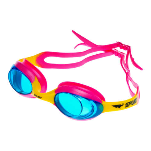Goggles Spurt Junior - Blaze pink and yellow with blue lens