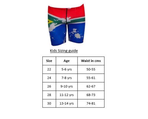 SA Flag Boys Swimming Jammer - Size 22 (5-6 years)
