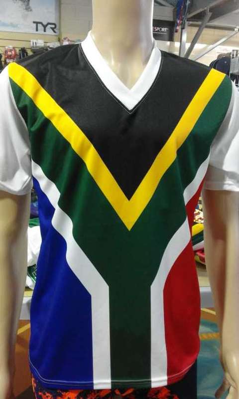 SA Flag Short Sleeve T-shirt unisex - Size X-Small