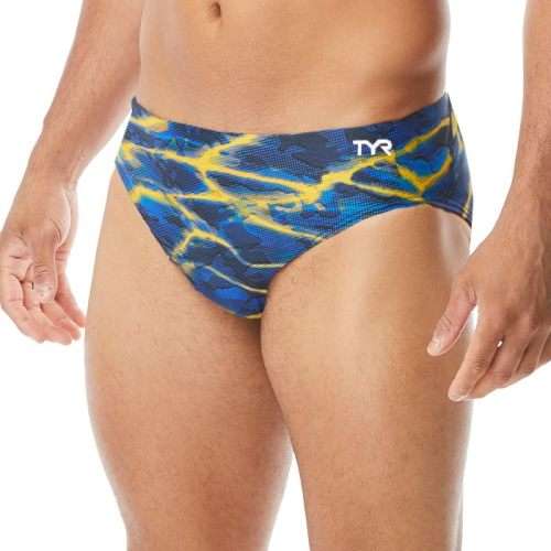TYR Men`s Swimming Racer - Lambent Navy/Gold - Size 32