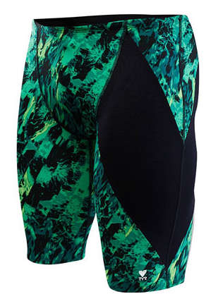 TYR Men`s Swimming Jammer - Glisade Diverge Green - Size 40