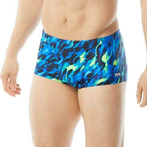 TYR Men`s Swimming Trunks Retro - Draco Blue/Green - Size 36