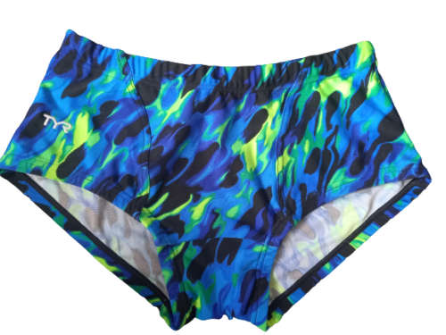 TYR Men`s Swimming Trunks Retro - Draco Blue/Green - Size 36