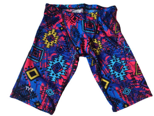 TYR Men`s Swimming Jammer - Santa Ana Black/Multi - Size 28