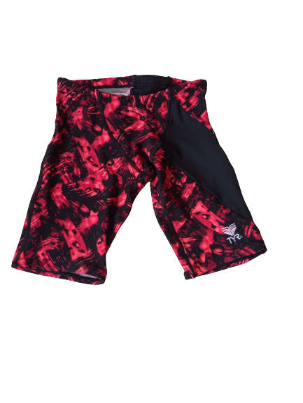 TYR Men`s Swimming Jammer - Emulsion Diverge Red/Black - Size 26