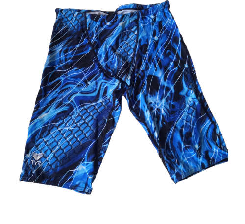 TYR Men`s Swimming Jammer - Mercury Blue/Black - Size 38