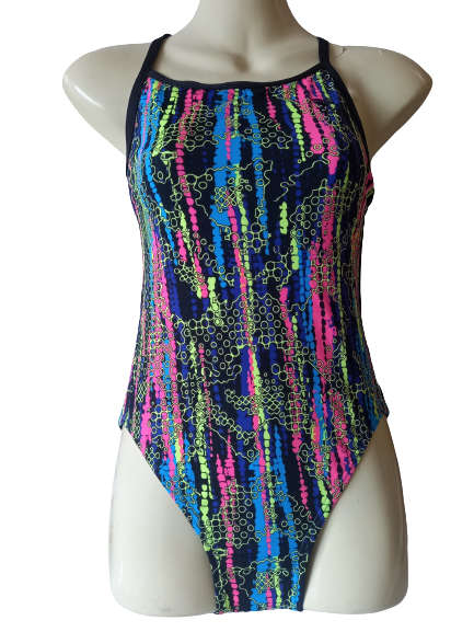 TYR Ladies Swimming Costume - Hiromi Black/Multi - Size 34