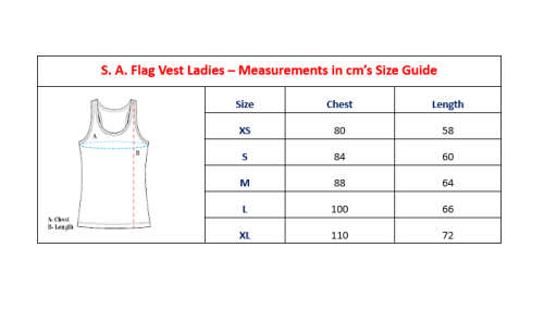 SA Flag ladies running vest - Medium