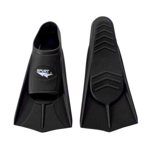 Swim Fins Short Spurt Black Size UK 12.5 (small) - 1