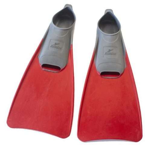 Swim Fins Long Aqualine - Size UK 7-8 - Grey/Red