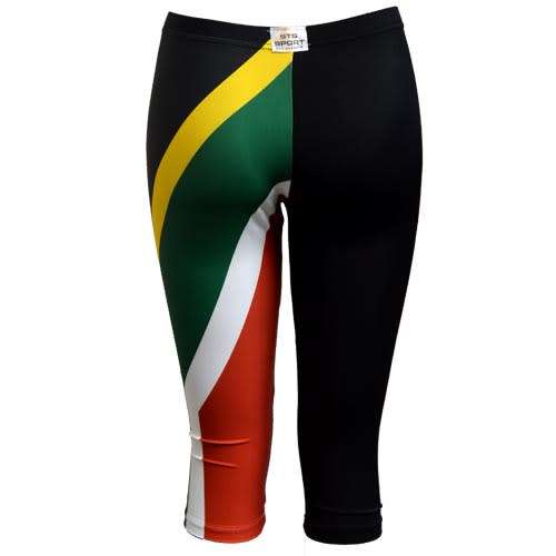 SA Flag / Black Calf Tights - Size Large (36)