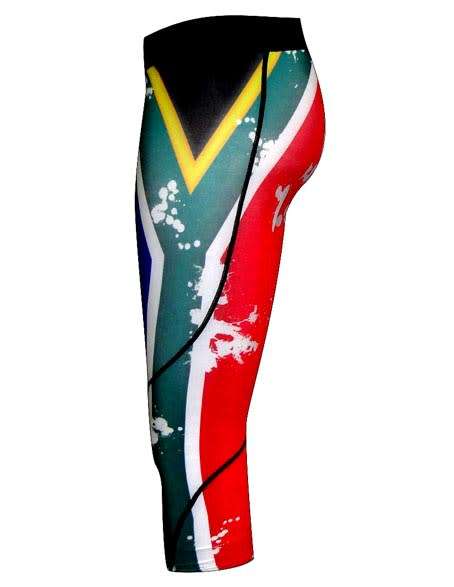 SA Flag Compression Tights 3/4 or Calf Length - Size Large (36)