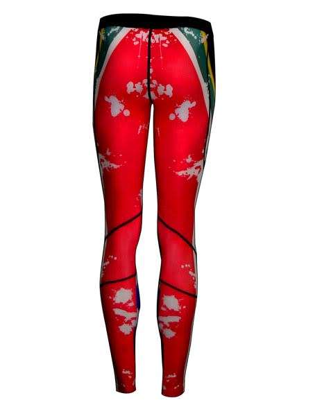 SA Flag Compression Tights Ankle Length - Size Small (32)