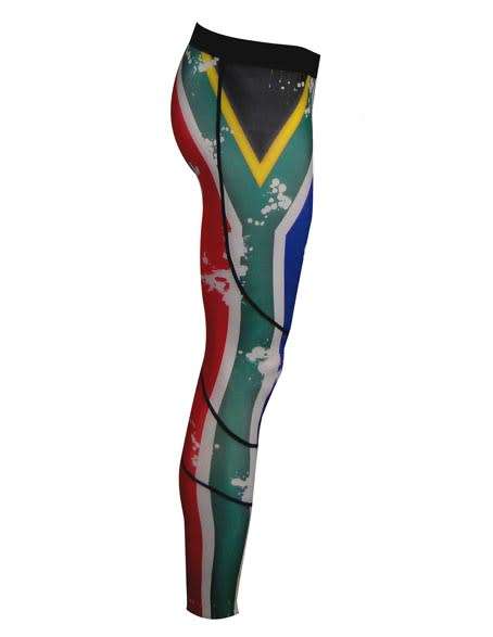 SA Flag Compression Tights Ankle Length - Size Small (32)