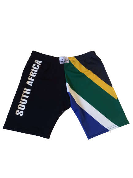 SA Flag / Black Short Tights - Size X-Large (38)