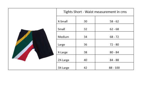 SA Flag / Black Short Tights - Size X-Large (38)