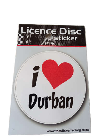 Licence Disc Sticker - I Love Durban