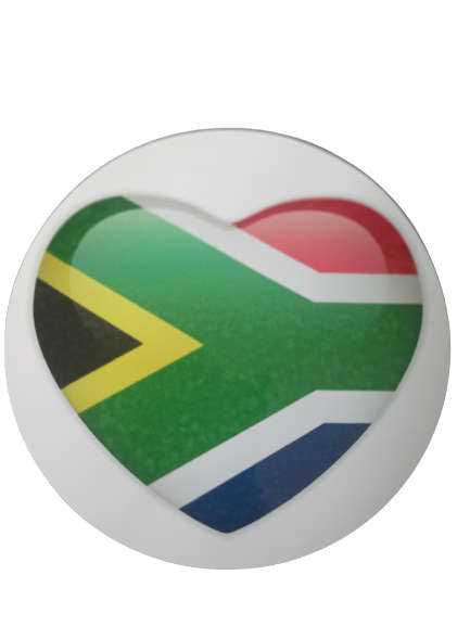 Licence Disc Sticker - SA Flag Heart