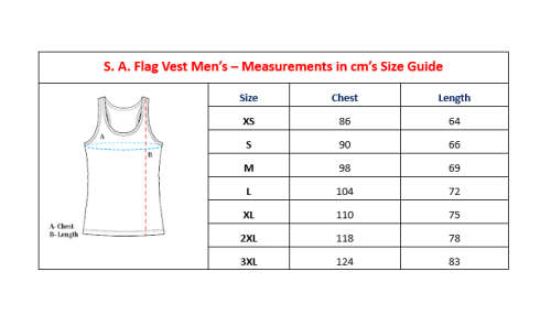 SA Flag mens running vest - X-Small