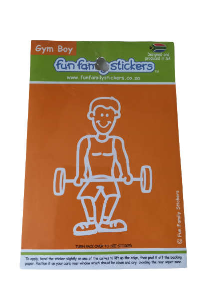 Family Fun Sticker for Car - Gym Boy
