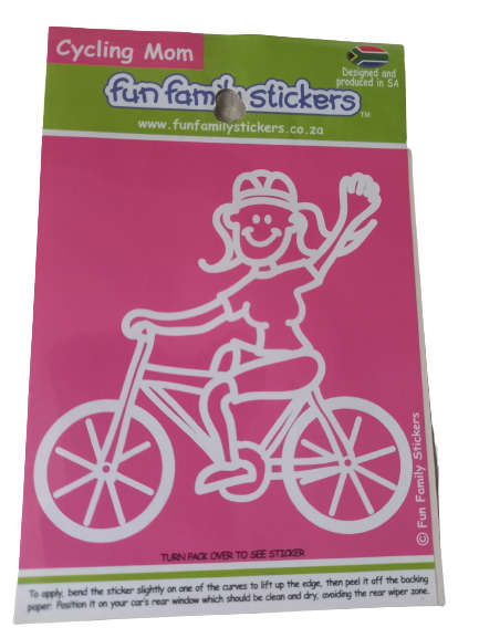Family Fun Sticker for Car - Cycling Mom