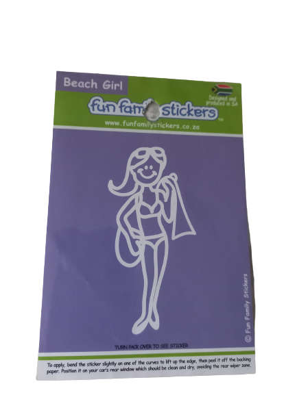 Family Fun Sticker for Car - Beach Girl