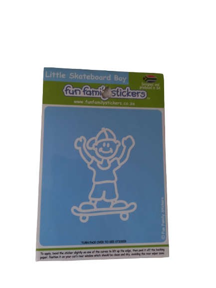 Family Fun Sticker for Car - Little Skateboard Boy