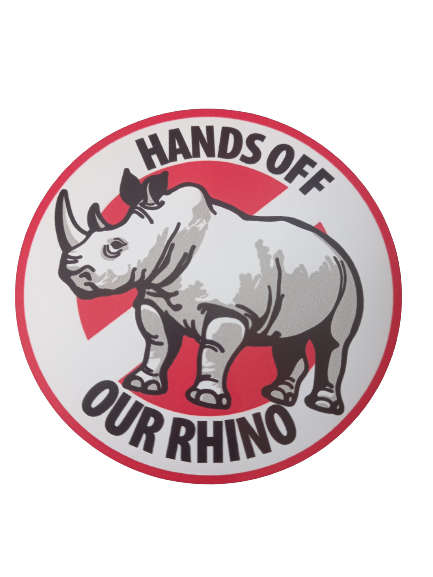 Car Decal Sticker - Hands Off Our Rhino